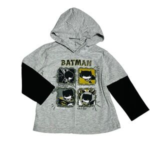 Batman Kids Hoodie - Gray with Black Sleeves